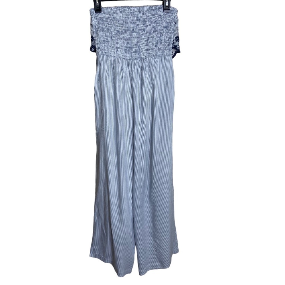 NEW Japna Strapless Blue/White Striped Strapless Jumpsuit size Medium - Picture 3 of 6